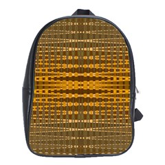 Yellow Gold Khaki Glow Pattern School Bags (XL) 