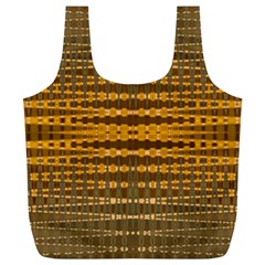 Yellow Gold Khaki Glow Pattern Full Print Recycle Bags (L) 