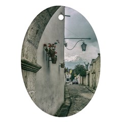 Colonial Street Of Arequipa City Peru Oval Ornament (two Sides) by dflcprints