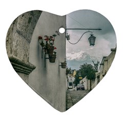 Colonial Street Of Arequipa City Peru Heart Ornament (2 Sides)