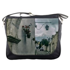 Colonial Street Of Arequipa City Peru Messenger Bags by dflcprints