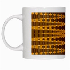 Yellow Gold Khaki Glow Pattern White Mugs