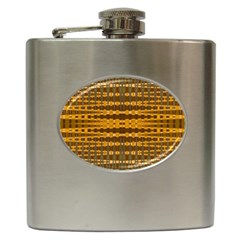 Yellow Gold Khaki Glow Pattern Hip Flask (6 Oz)