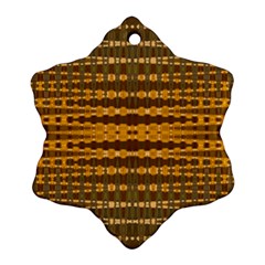 Yellow Gold Khaki Glow Pattern Ornament (Snowflake) 