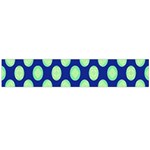 Mod Retro Green Circles On Blue Flano Scarf (Large)  Front