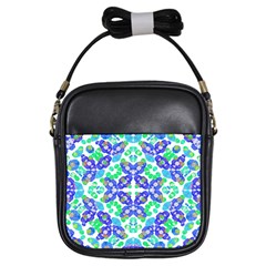 Stylized Floral Check Seamless Pattern Girls Sling Bags by dflcprints