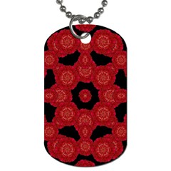 Stylized Floral Check Dog Tag (two Sides) by dflcprints
