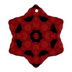 Stylized Floral Check Snowflake Ornament (2-side) by dflcprints