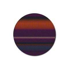 Curvy Stripes       			rubber Coaster (round) by LalyLauraFLM