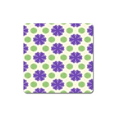 Purple Flowers Pattern        			magnet (square) by LalyLauraFLM