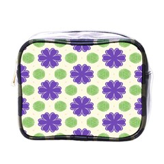 Purple Flowers Pattern        			mini Toiletries Bag (one Side) by LalyLauraFLM