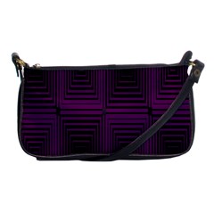 Purple Black Rectangles         			shoulder Clutch Bag by LalyLauraFLM