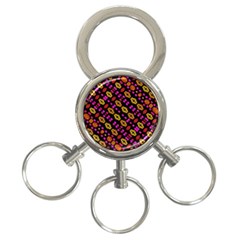 Stylized Floral Stripes Collage Pattern 3-ring Key Chains by dflcprints