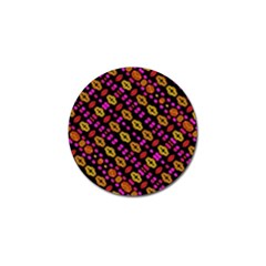 Stylized Floral Stripes Collage Pattern Golf Ball Marker by dflcprints