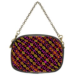 Stylized Floral Stripes Collage Pattern Chain Purses (one Side)  by dflcprints