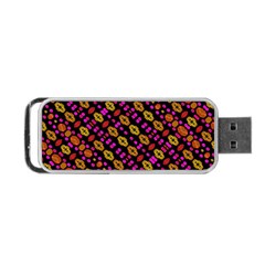 Stylized Floral Stripes Collage Pattern Portable Usb Flash (two Sides) by dflcprints