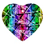 Multicolor Geometric Grunge Ornament (Heart)  Front