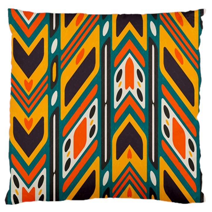 Distorted shapes in retro colors   	Large Flano Cushion Case (Two Sides)