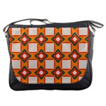 Flowers and squares pattern     			Messenger Bag Front