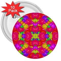 Multicolor Floral Check 3  Buttons (10 Pack)  by dflcprints