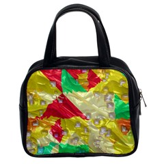 Colorful 3d Texture   Classic Handbag (two Sides) by LalyLauraFLM