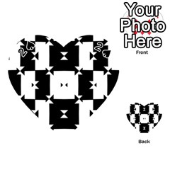 Black And White Check Pattern Playing Cards 54 (heart)  by dflcprints