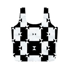 Black And White Check Pattern Full Print Recycle Bags (m)  by dflcprints