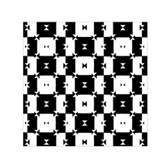Black And White Check Small Satin Scarf (square) by dflcprintsclothing