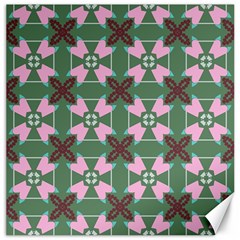 Pink Brown Flowers Pattern     			canvas 20  X 20  by LalyLauraFLM