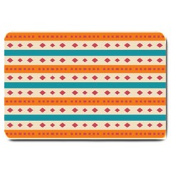 Rhombus And Stripes Pattern      			large Doormat by LalyLauraFLM