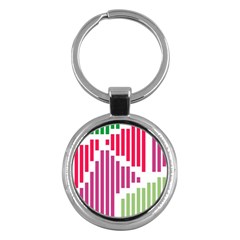 Vertical Stripes    			key Chain (round) by LalyLauraFLM