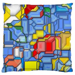 3d shapes 	Large Flano Cushion Case (Two Sides)