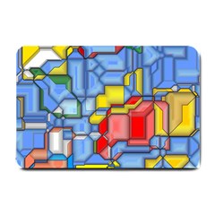 3d shapes 			Small Doormat