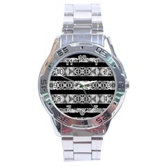 Alien Seamless Stripes Stainless Steel Analogue Watch by dflcprints