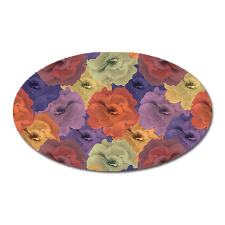 Vintage Floral Collage Pattern Oval Magnet