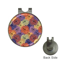 Vintage Floral Collage Pattern Hat Clips With Golf Markers