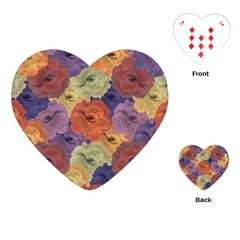 Vintage Floral Collage Pattern Playing Cards (heart) 