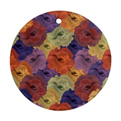 Vintage Floral Collage Pattern Round Ornament (two Sides) 