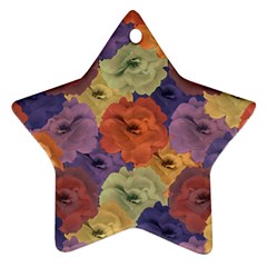 Vintage Floral Collage Pattern Star Ornament (two Sides) 