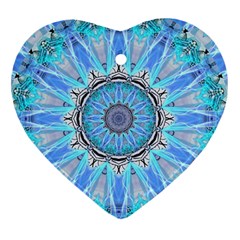 Sapphire Ice Flame, Light Bright Crystal Wheel Ornament (heart)  by DianeClancy