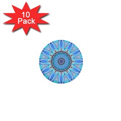 Sapphire Ice Flame, Light Bright Crystal Wheel 1  Mini Buttons (10 Pack)  by DianeClancy