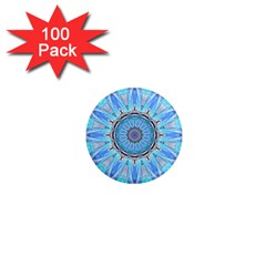 Sapphire Ice Flame, Light Bright Crystal Wheel 1  Mini Magnets (100 Pack)  by DianeClancy