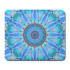 Sapphire Ice Flame, Light Bright Crystal Wheel Large Mousepads by DianeClancy