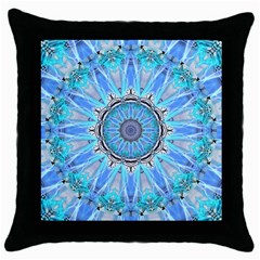 Sapphire Ice Flame, Light Bright Crystal Wheel Throw Pillow Case (black) by DianeClancy