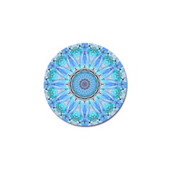 Sapphire Ice Flame, Light Bright Crystal Wheel Golf Ball Marker by DianeClancy