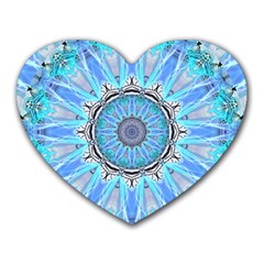 Sapphire Ice Flame, Light Bright Crystal Wheel Heart Mousepads by DianeClancy