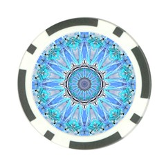 Sapphire Ice Flame, Light Bright Crystal Wheel Poker Chip Card Guards by DianeClancy