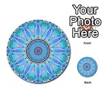 Sapphire Ice Flame, Light Bright Crystal Wheel Multi-purpose Cards (Round)  Back 37