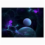 The Music Of My Goddess, Abstract Cyan Mystery Planet Large Glasses Cloth Front