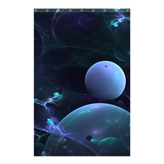 The Music Of My Goddess, Abstract Cyan Mystery Planet Shower Curtain 48  X 72  (small) 